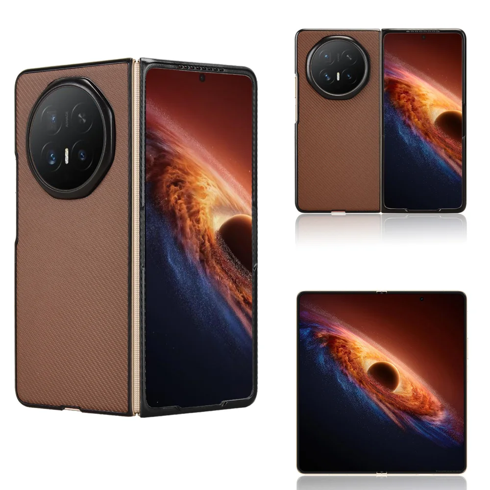 Capa de couro PU + capa rígida de PC para Huawei Honor Magic V6, capa de proteção para Huawei HonorMagicV6