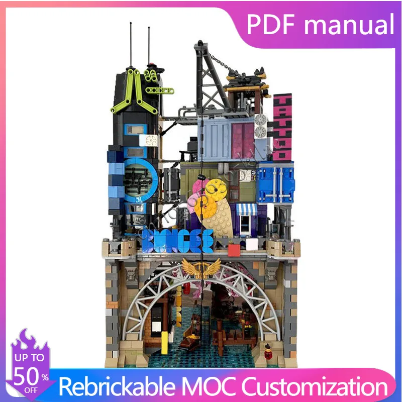 

3035 шт., городской мост, лестничная башня, модульные строительные блоки, ретро архитектурная модель, украшение для дисплея, игрушка, детская сборка, подарки