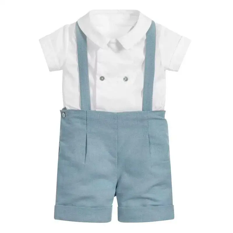 Summer New Spanish Baby Boys Clothes Short-Sleeved Suit Newborn Cotton Clothing Two-Piece for Boys Boutique Kids Clothing
