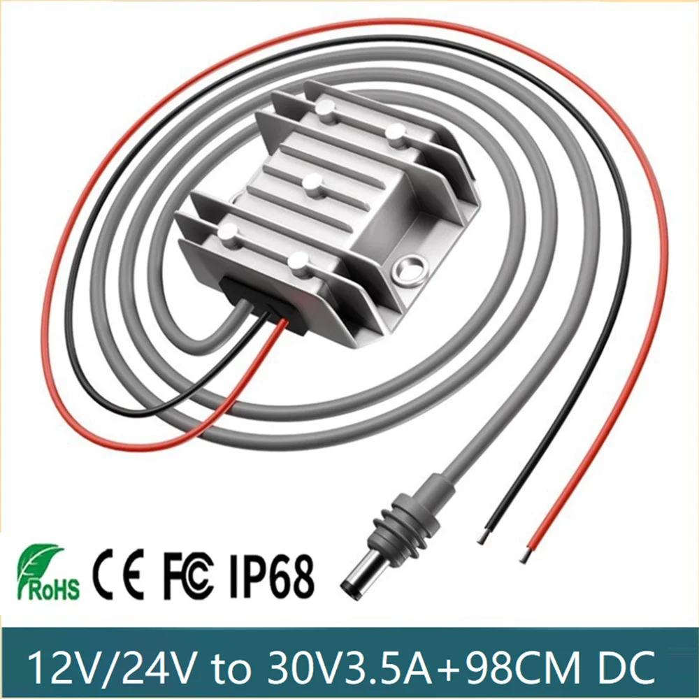 

Mini Step Up Power Cord DC-DC Step-up Module 12V to 30V 3.5A 105W Power Supply 12V to 30V Booster with DC power cord Starlink