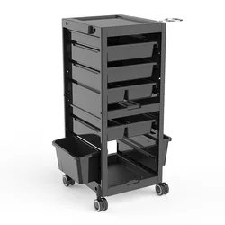 Salon Trolley Cart Multi-layer Large Capacity Hairdressing Trolley Splint Curling Iron Storage Shelf Blower Stand Barbershop