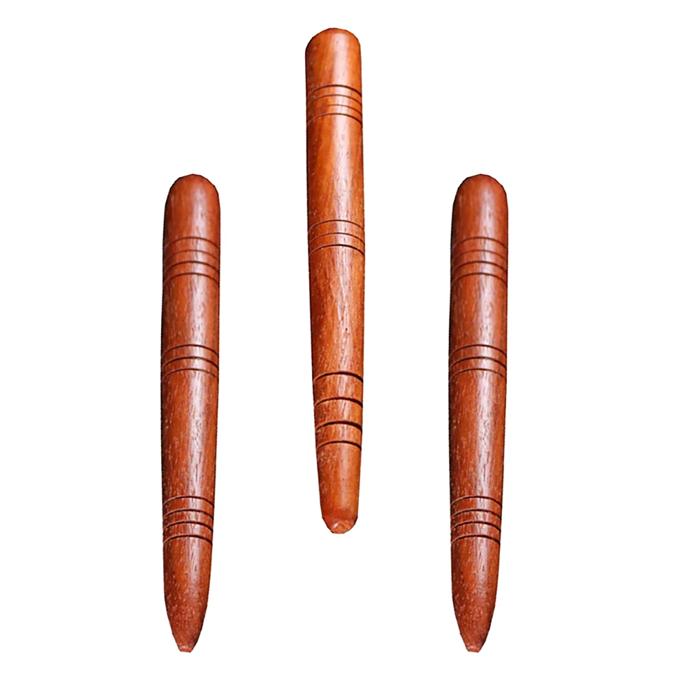 

3pcs Natural Wood Massage Sticks Acupressure Pens Lightweight Body Massaging Tools For Neck Shoulder Legs Feet Face Red