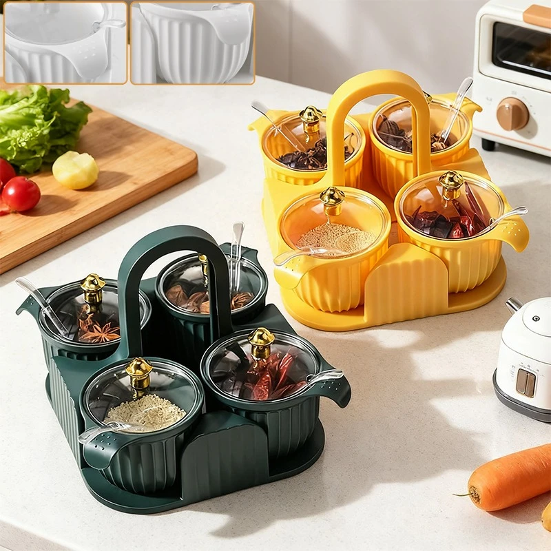 

New Household portable seasoning jar combination Large Capacity Multi-Purpose Spice Storage with Spoon Kitchen Accessories 양념통세트