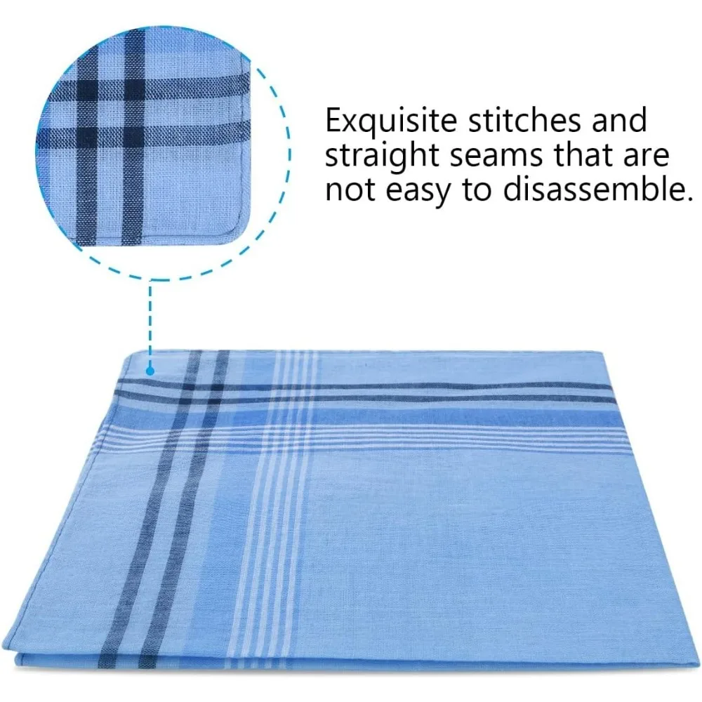 مناديل رجالية، 12 عبوة مناديل رجالية، مناديل مميزة للرجال من القطن الأبيض بجيب مربع للرجال والنساء #4