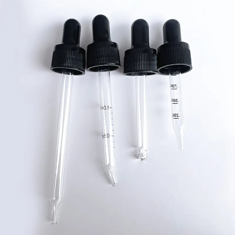 100X Dropper Lid Screw Cap Cover with Glass Pipette For 18mm / 410 Doterra Young Living 5ml 15ml 30ml100ml Essential Oil Bottles