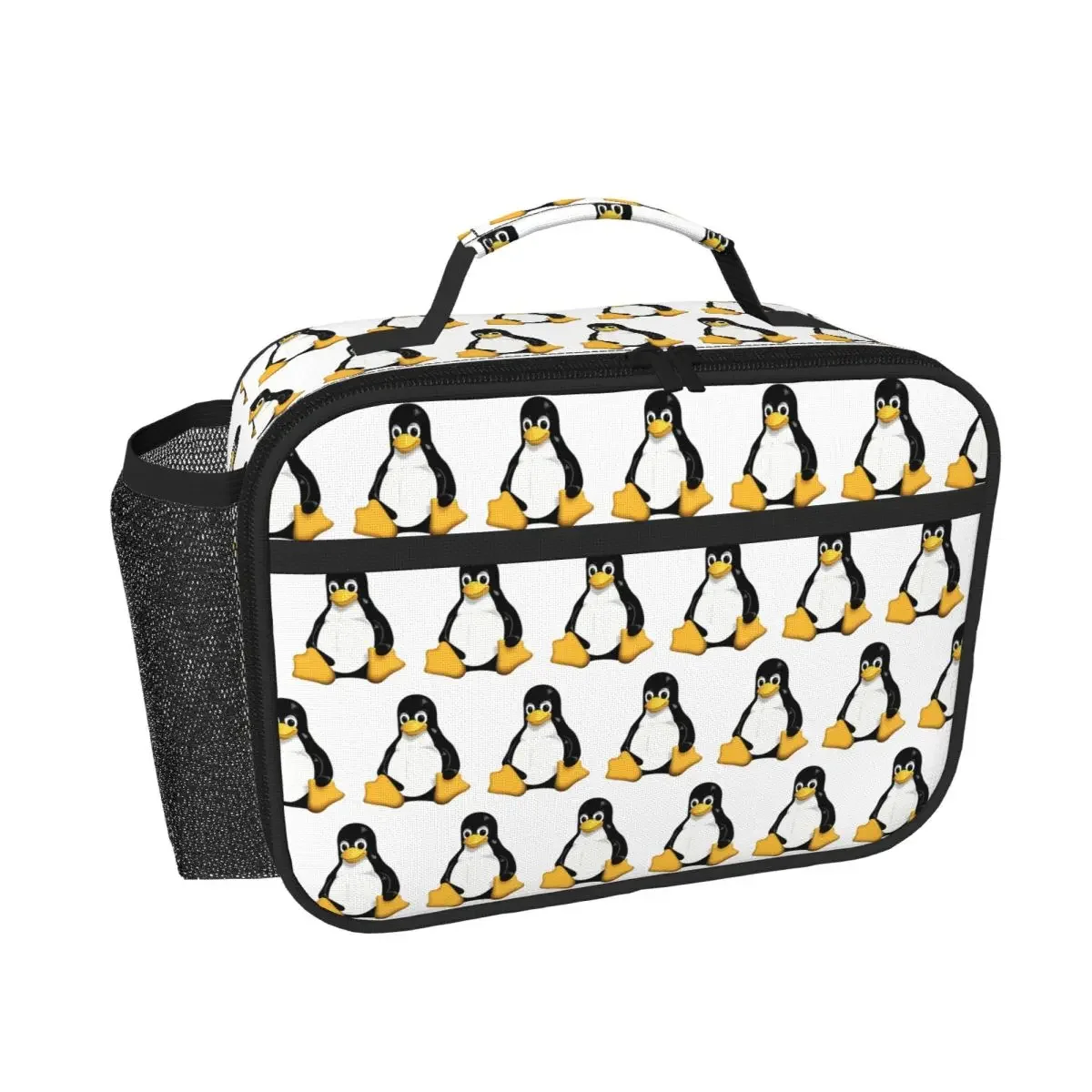 

Tux Linux Mascot Insulated Lunch Bag for Women Kids Portable Food Boxes Thermal Lunch Box Tote