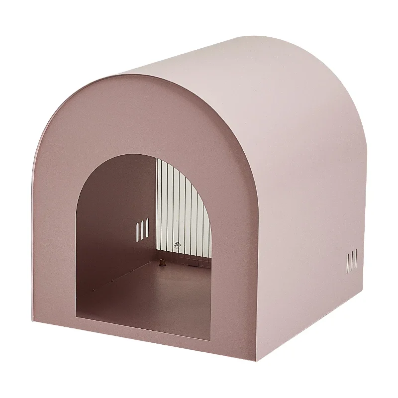 

Simple semi-enclosed cute pet kennel modern small apartment easy to clean kennel steel creative cat house