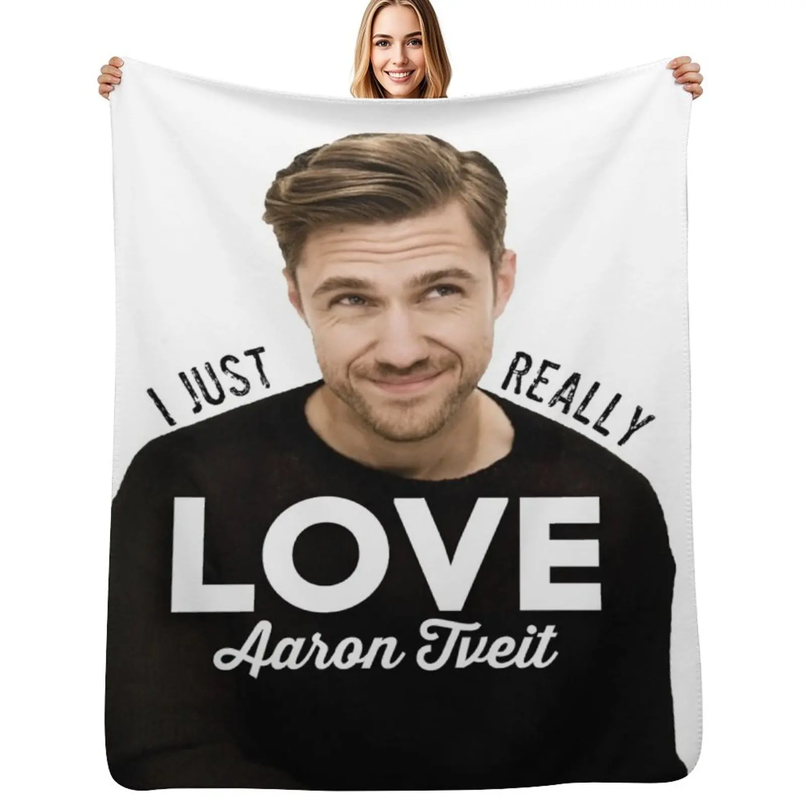 I just really love Aaron Tveit Throw Blanket Polar funny gift warm winter Cute Plaid Soft Plush Plaid Blankets