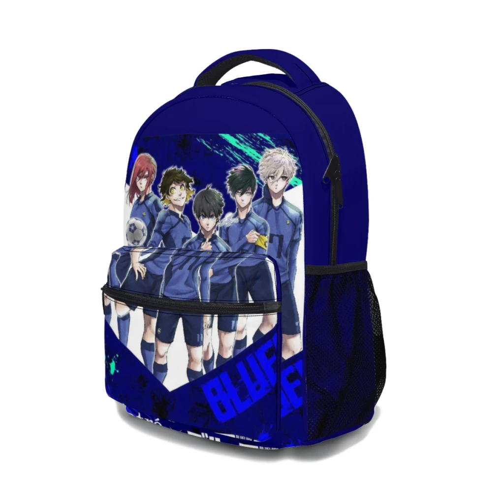 New Fashionable  Blue LockPattern School Bag  Print Lightweight Backpack