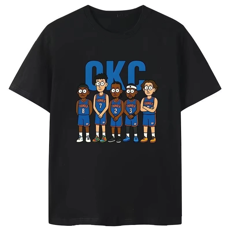 NOVO Design SGA Trend para Homens e Mulheres, Camiseta de Manga Curta para Fãs dos OKC, 100% Algodão, Top Esportivo de Basquete