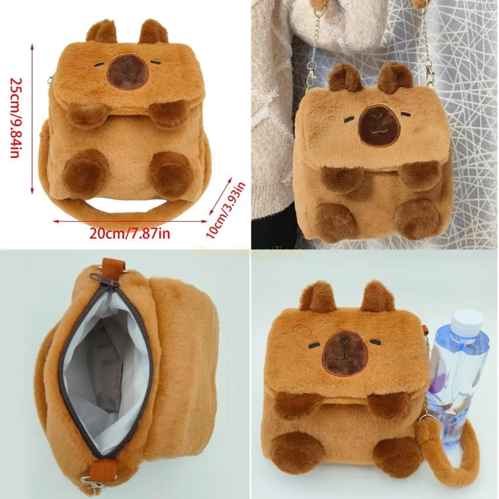 

X90D Kids Small Backpacks Child Capybaras Crossbody Bag Plush Dolls Shoulder Bag