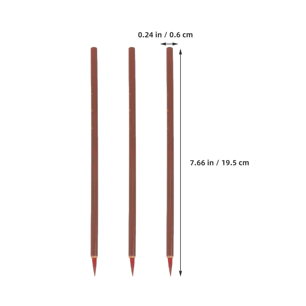 3Pcs Chinese Calligraphy Brush Set Traditional Handmade Bristle Wood Handle for Beginners Kids Students Painting Ink Writing Art