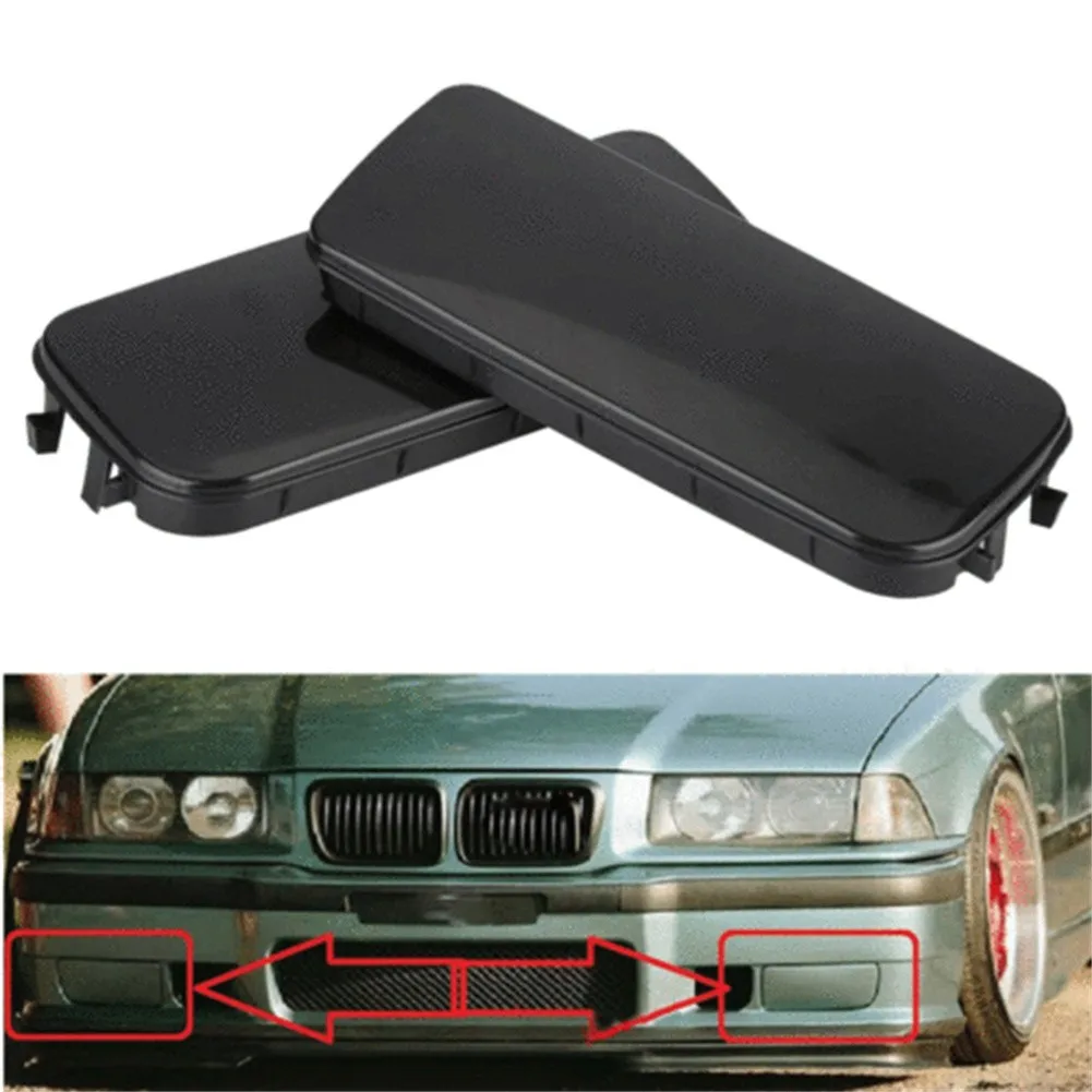 Car Front Fog Light Hole Cover Cap For BMW E36 3-Series 320i 323i 325i 328i Black Plastic Fog Light Protect Covers Caps