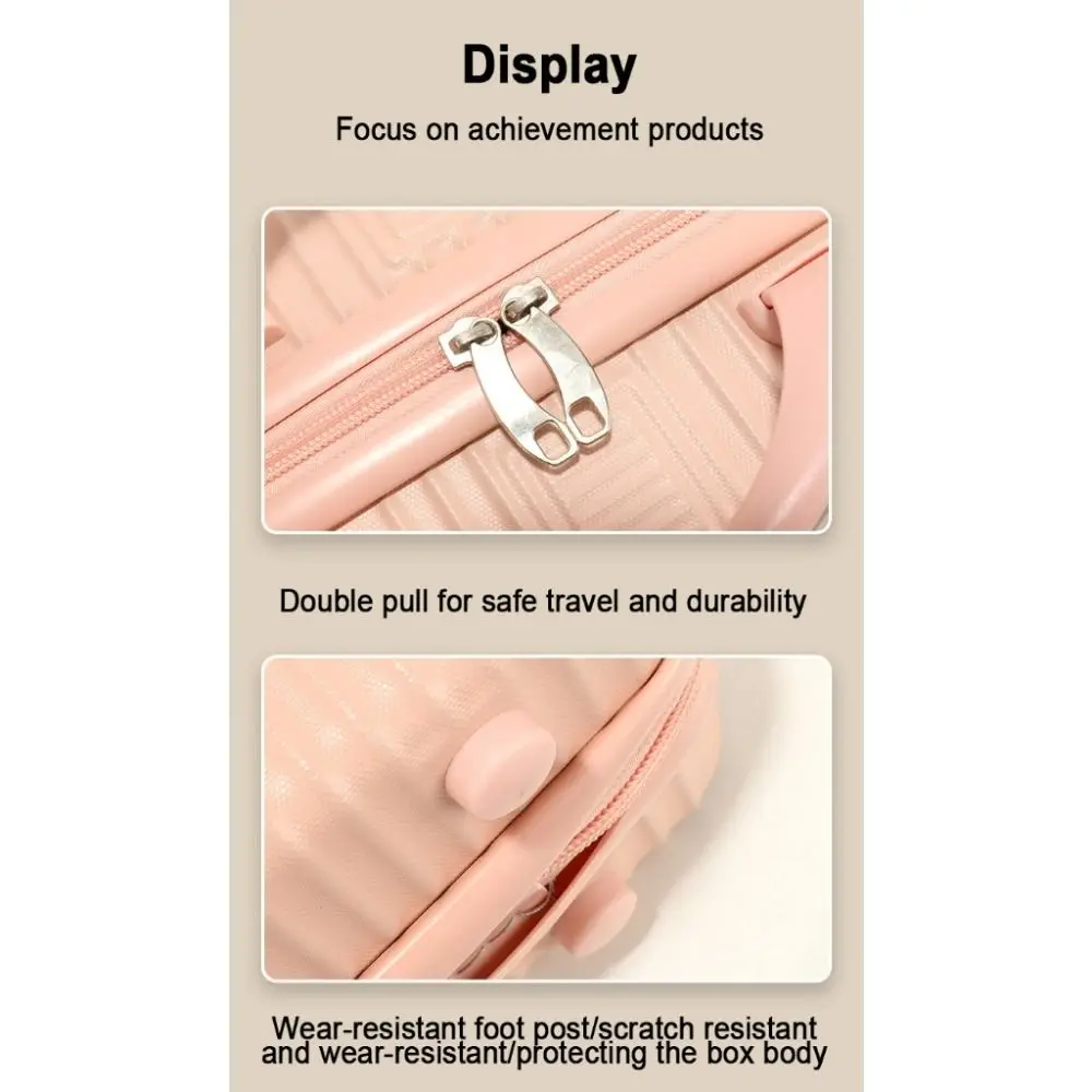 

Retro 14 Inch Makeup Case Cosmetic Handbag Mini Handheld Suitcase Anti Collision Storage Luggage Travel Box with Straps Outdoor