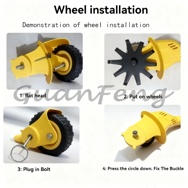 1380W high-power cordless garden rotary tiller, portable electric soil loosening and tillage machine, gardening electric tools