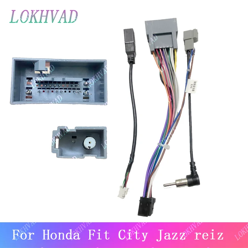 Radio Wiring Harness 16Pin Head Unit Audio Connector Cable Adapter for Honda CRV Accord Fit CRZ Pilot Insight
