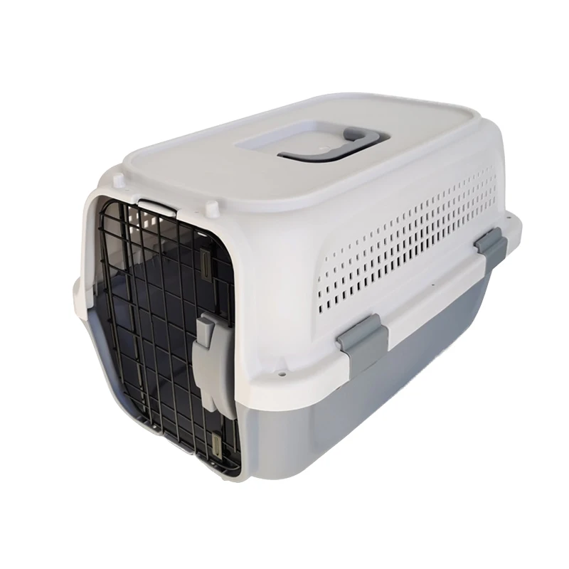 New Style Pet-friendly Two-door Carrying Box Cat Dog Outdoor Travel Cage With 360 Degree Ventilation Window