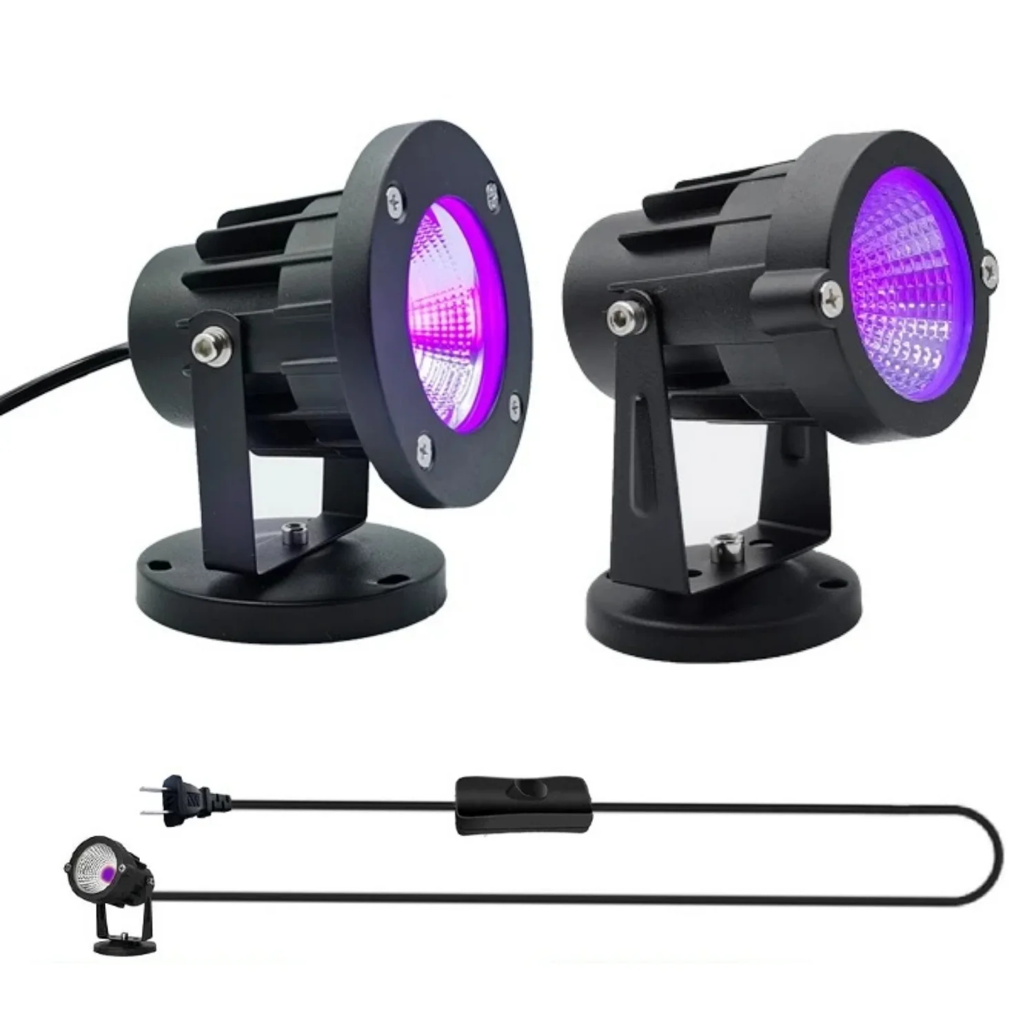 

405nm Black Light 30W 10W UV Resin Curing Light for 3D Printer Purple LED Spotlight with Plug for Halloween, Landscape Lighting