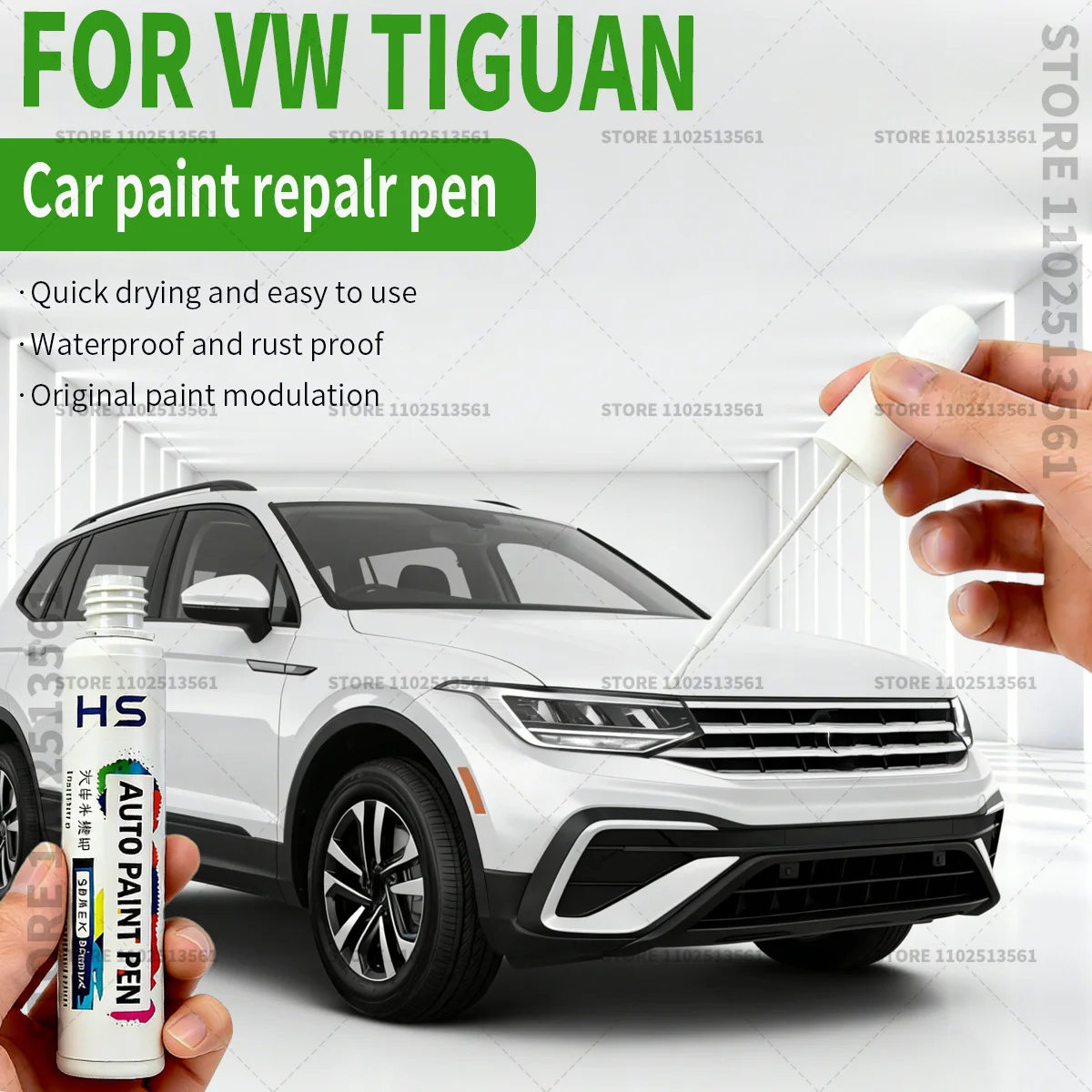 Car Paint Repair Pen Restores Original Factory Paint Finish For 2007-2025 Volkswagen Tiguan Black White Red Silver Brown Pink