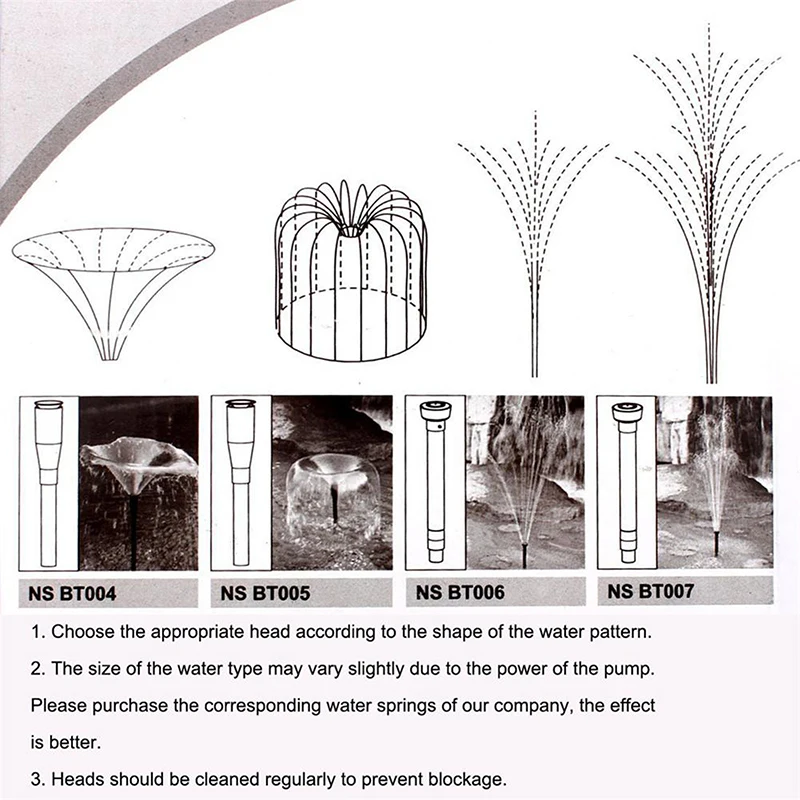 8/10 sztuk zestaw dysz pompy wodnej do fontanny regulowana wysokość głowica natryskowa wodospad do ogrodu basen staw zatapialne akwarium