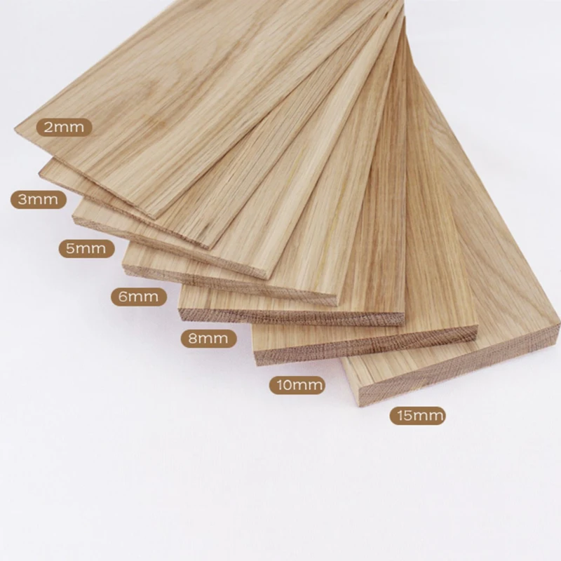 Custom Natural White Oak Solid Wood Board Strips DIY 3mm - 30mm 50mm 100mm  x 100 - 500mm Length for Furniture Home Decor