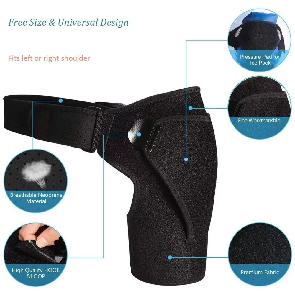 Shoulder Brace with Pressure Pad, Suitable for Both Men and Women, Adjustable Shoulder Brace for Left and Right Shoulder Protect