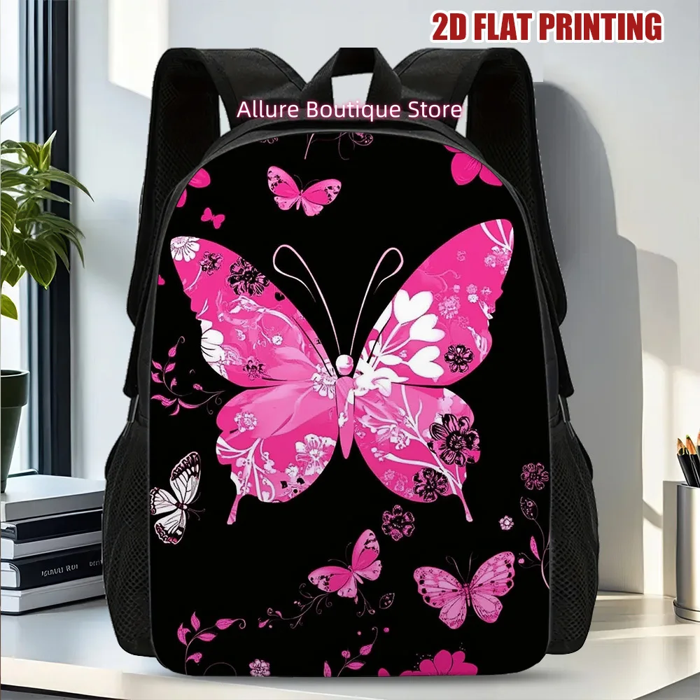 1pc a Backpack Featuring a Design of Butterflies And Flowers, Stylish And Adaptable, Perfect for Professionals, Students, And Tr