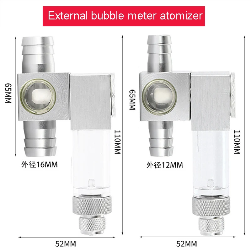 ZRDR Aquarium DIY CO2 Diffuser Fish Tank CO2 External Atomizer Aluminum Alloy CO2 Generator Regulator Accessories CO2 Diffuser