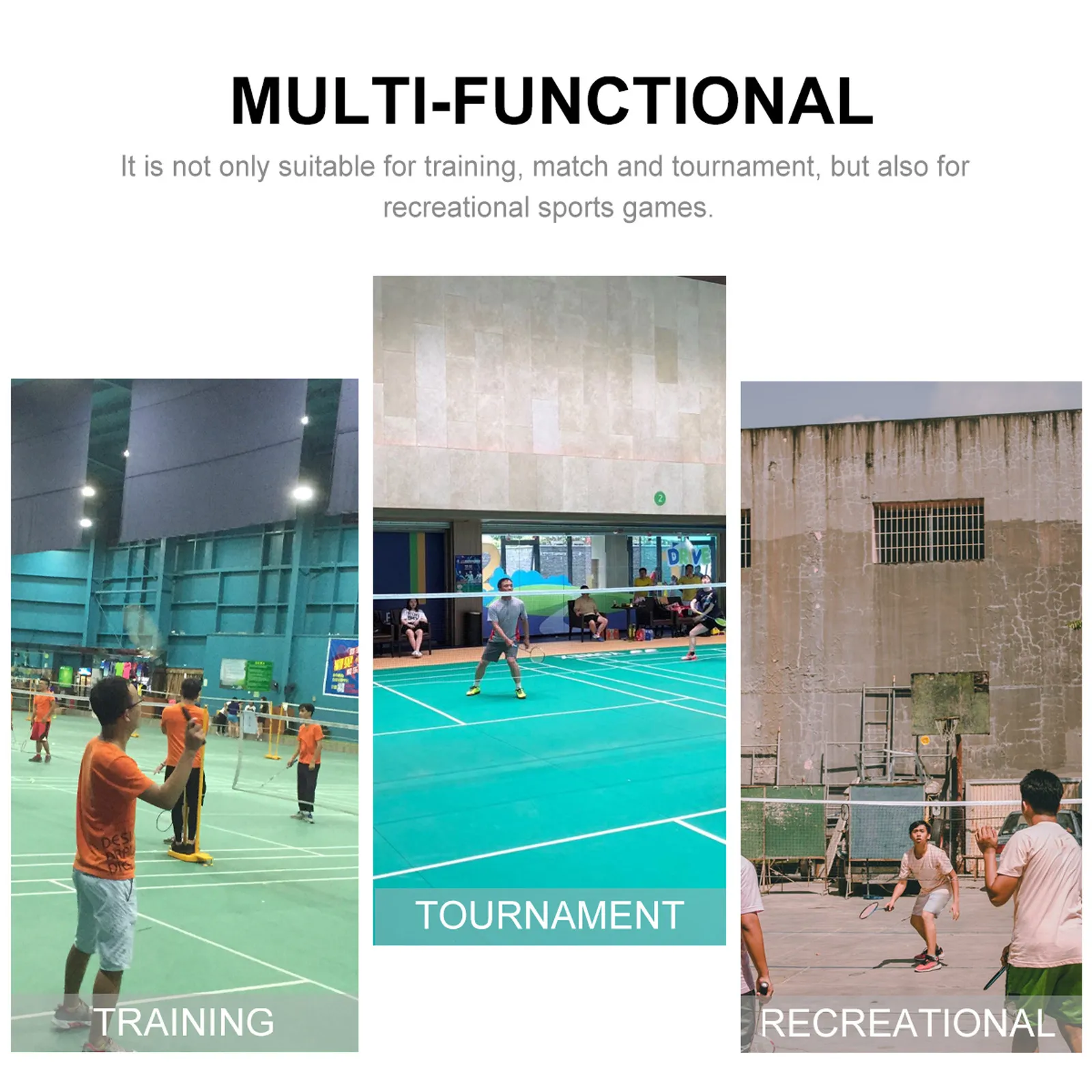 

1Pcs Indoor Outdoor Badminton Net Premium PP Fabric Anti-Jam Mesh for Training Competition Family Friends Recreation Activity