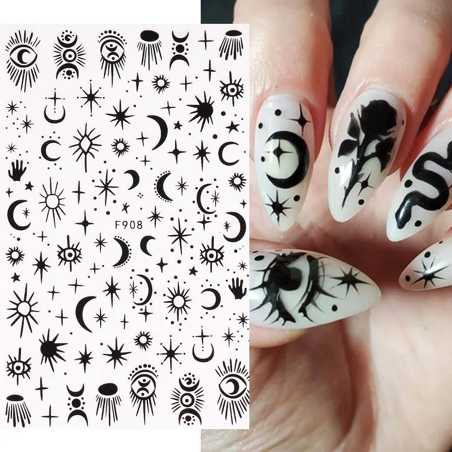 1 STKS 3D Student Geometrische Nagelstickers Draagbare Nail Art Accessorie Gemakkelijk te gebruiken Niche Design Meisjesstickers