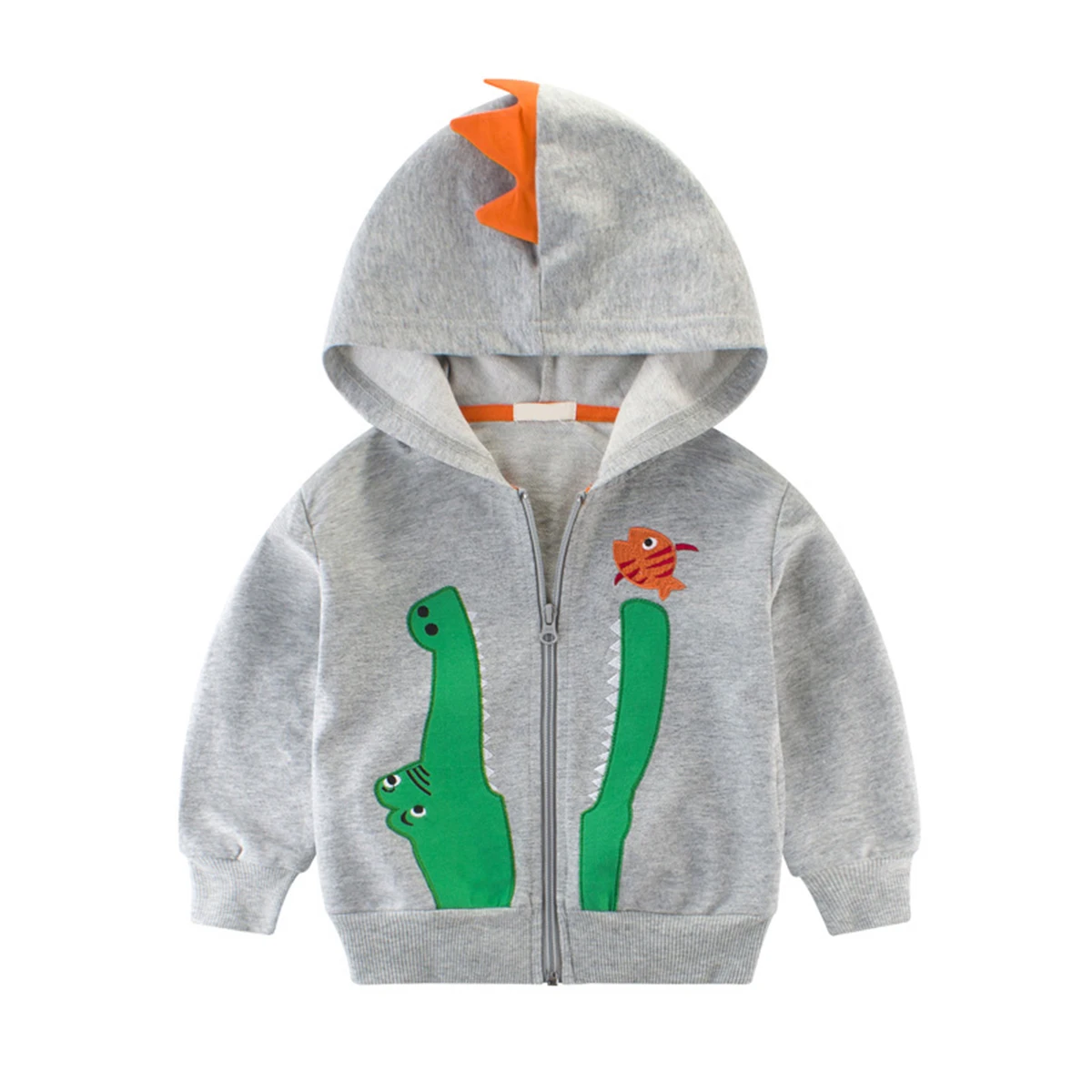 

OVTRB Kids Boys Hoodies Toddler Dinosaur Zip Up Sweatshirt Cotton Long Sleeve Hooded Jackets Coat Casual Fall Outfits