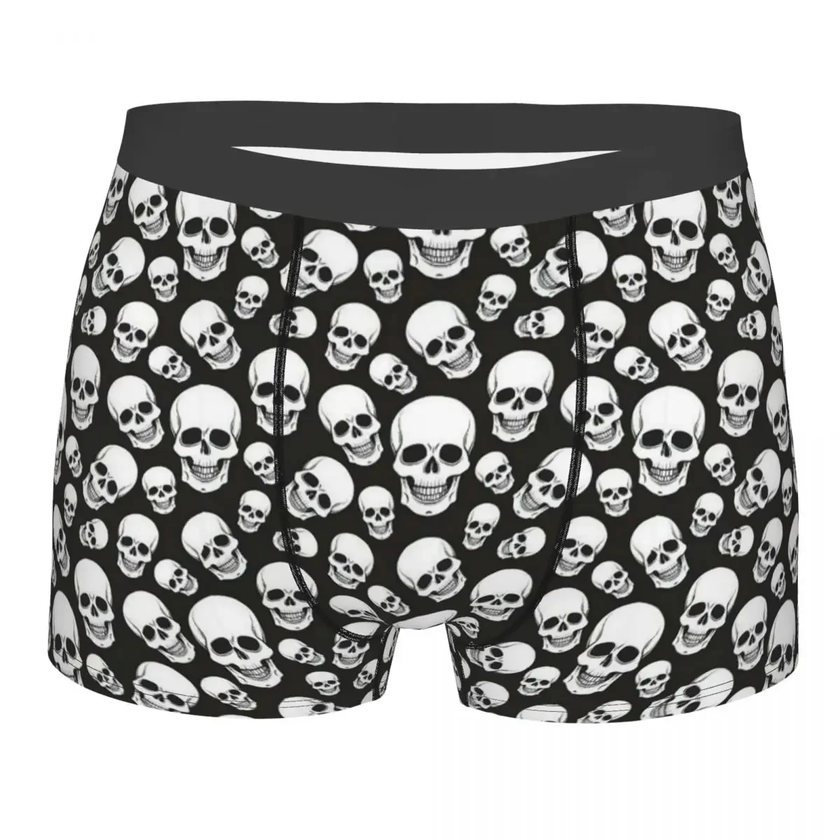 

Gothic Death Skull Man Underwear Boxer Briefs Shorts Panties Funny Polyester Underpants for Male