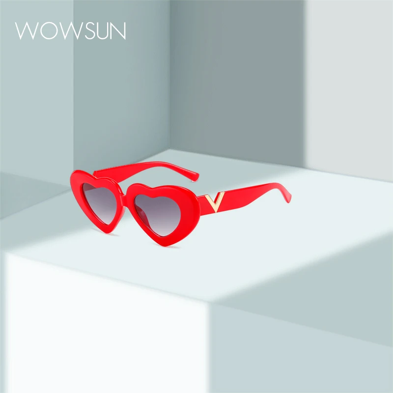 WOWSUN New fashion big frame love V-shaped PROM party sunglasses network celebrity catwalk street shoot trend sunglasses