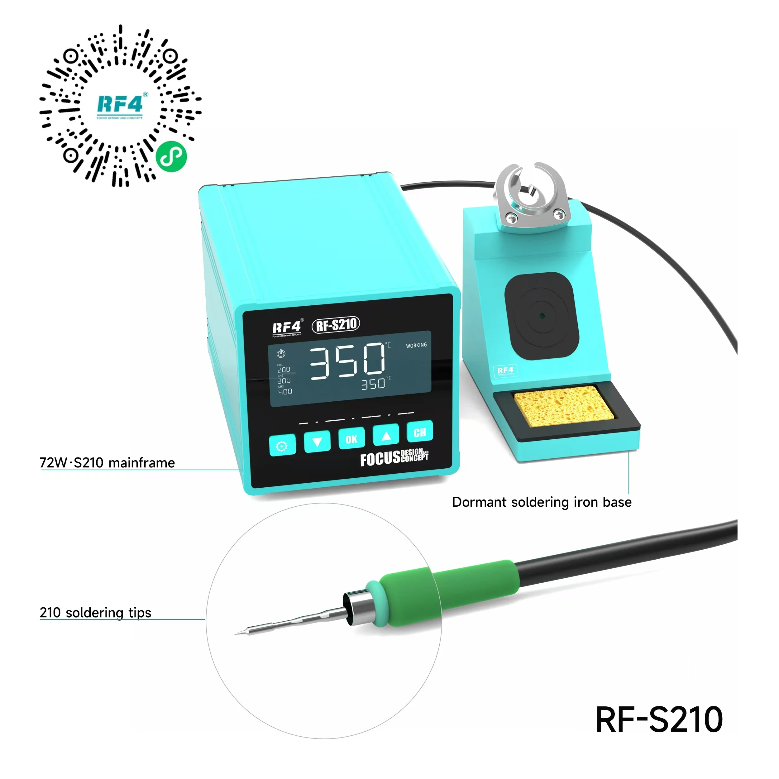 NEW RF4 RF-S210 Smart Soldering Iron BGA PCB SMD Handle Soldering Station for Phone Motherboard Repair Electronic Welding