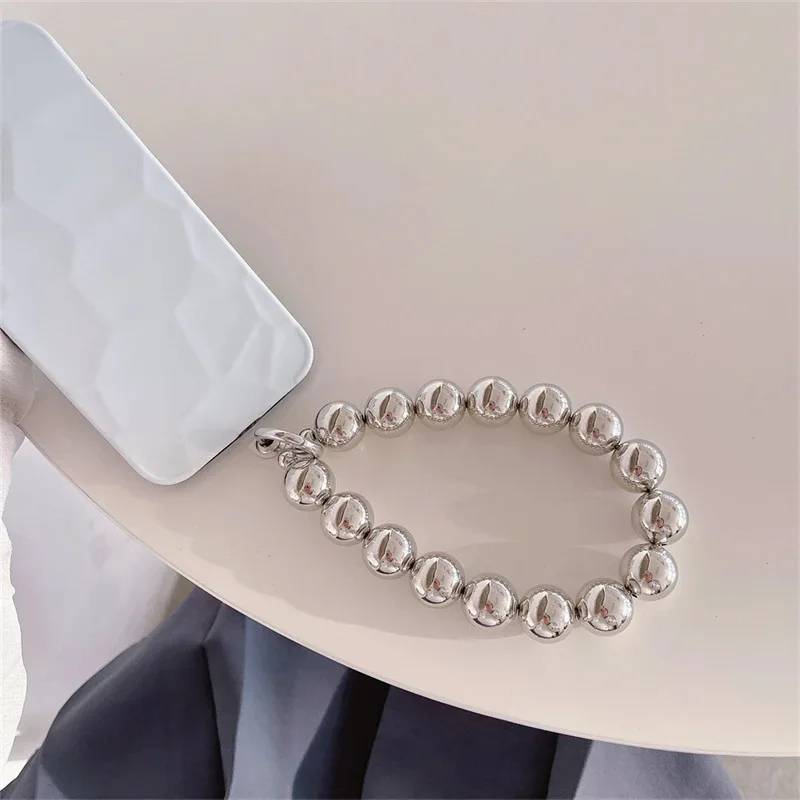 Cute CCD Beads Strings Short Mobile Phone Lanyard Strap Accessory T Clips Included Wristband Hanging Chain Ornament Gift For Fri