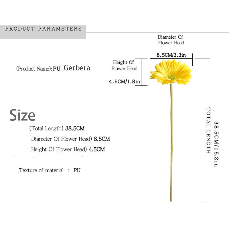 2/5pcs Artificial Flower PU African Daisy Sunflower Coreopsis Gerbera Simulation Plant Decor For Wedding Luxury Home Decoration