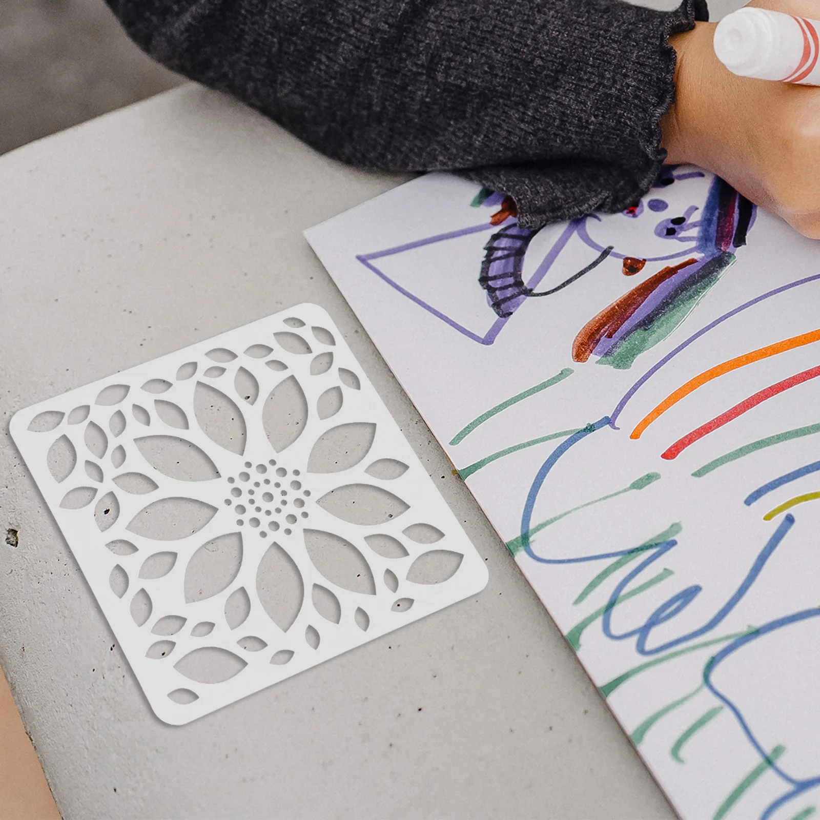 9 Pcs Sunflower Hollow Template Hollow-out Painting Stencils for Crafts Floral Decorative Flowers Mandala