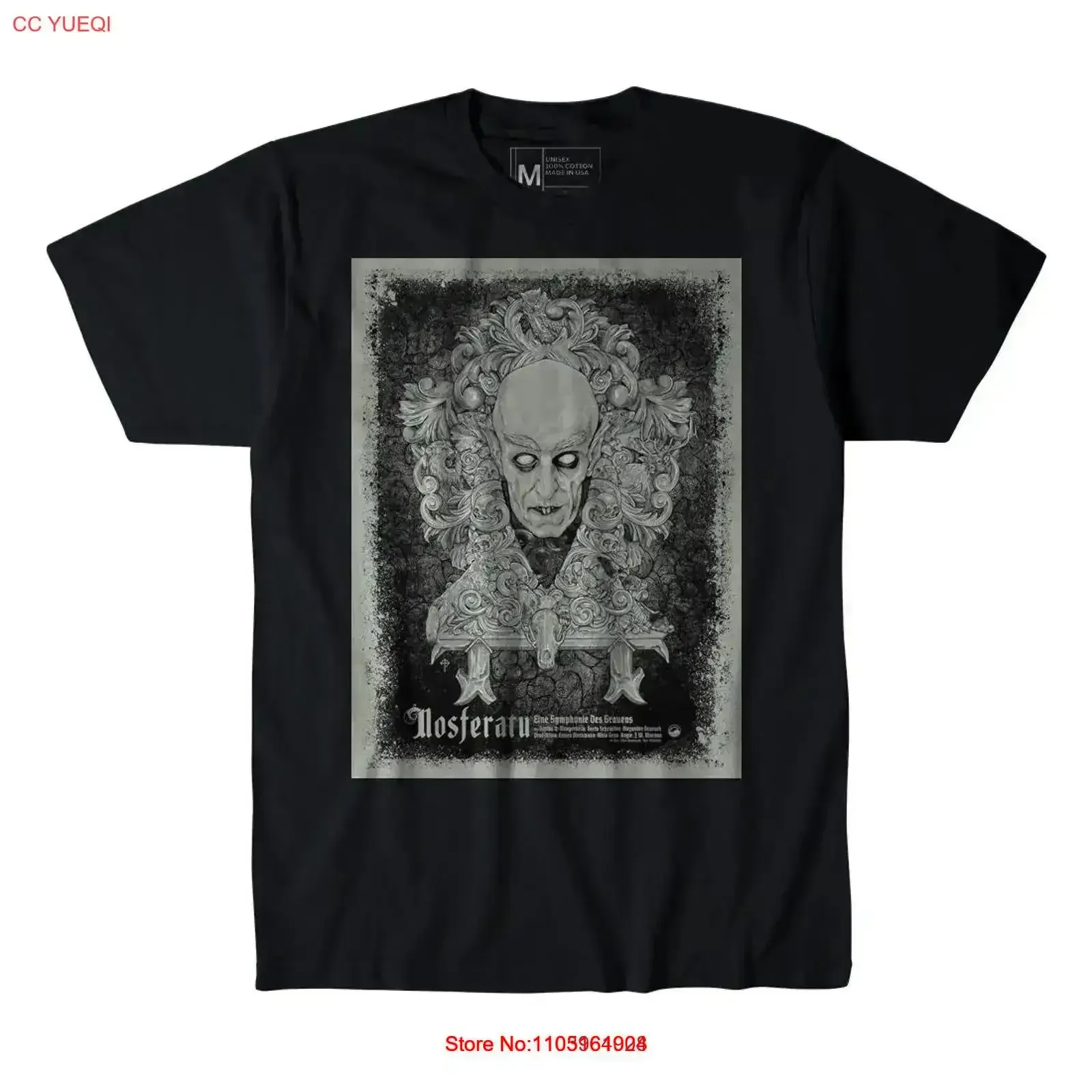 Nosferatu Fear camiseta cartel Vintage F W Murnau Bram Stoker película de terror cuenta Orlok vampiro lavado ropa de diseñador vintage