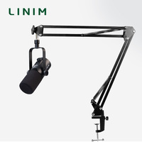 LINIM PD12 USB/XLR Dynamic Microphone Kit with Boom Arm for Mixer Gaming Cardioid Mic Set with RGB Volume Control for PC PS5/4