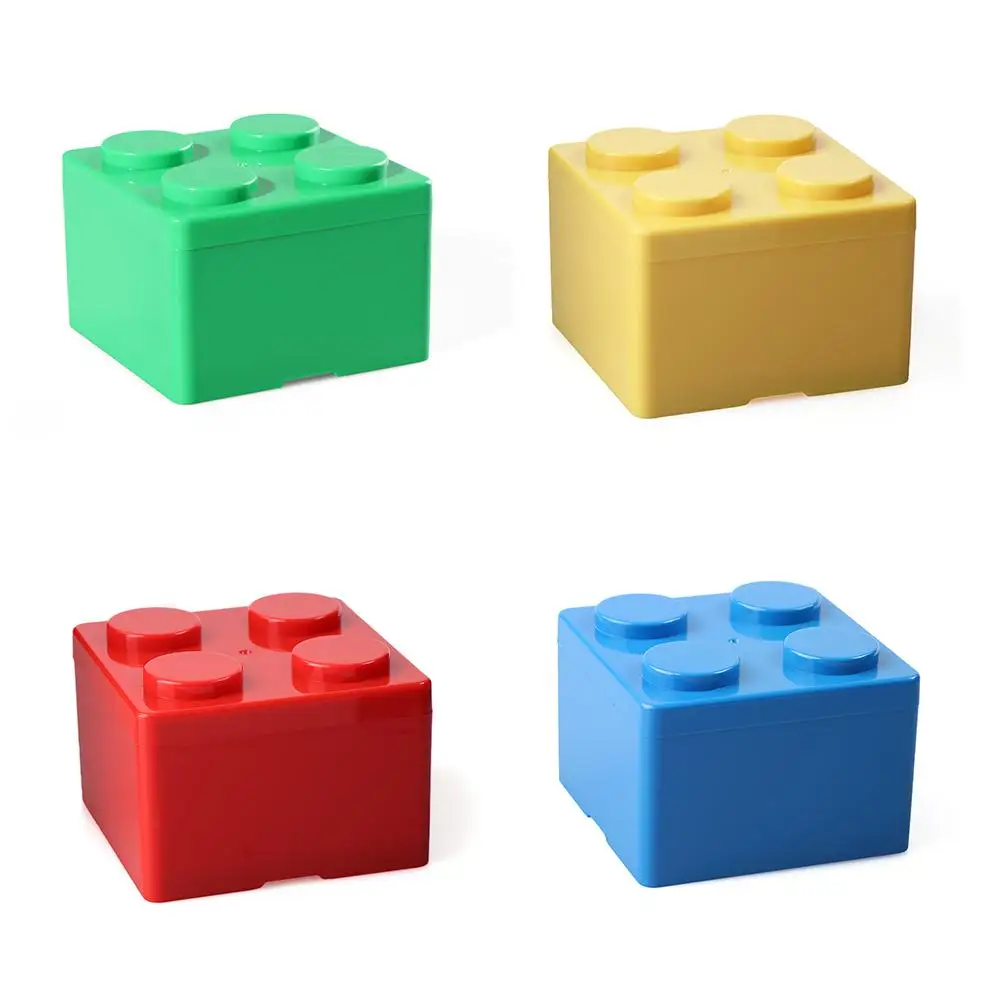 Puzzle Stationery Office Storage Box Building Block Shapes Plastic Desktop Container