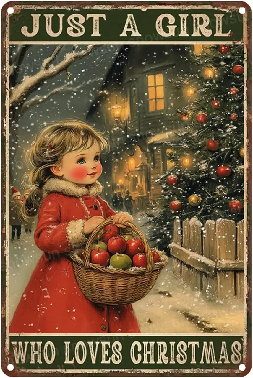 Snowsun Metal Tin Sign Warm Winter Wishes Vintage Signs Retro Tin Sign Winter Christmas Signs Inside Wall Decor
