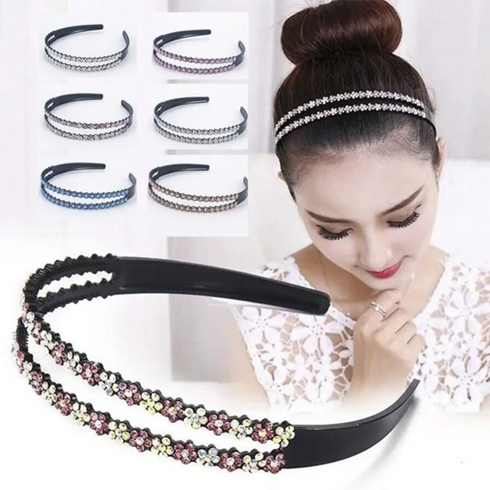 

Fashion Hair Accessories Anti-slip Rhinestone Full Rhinestone Plum blossom Head Hoop Hair Band Headwear Headband