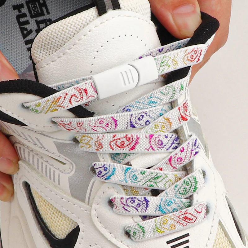 

Magnetic Shoe Laces with Metal Lock Elastic Shoelaces No Tie Convenient for Sneakers Easy Slip On Shoelace System