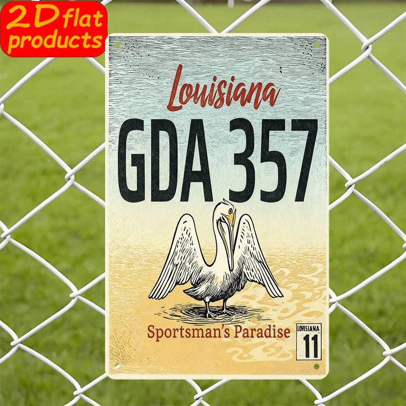 2D Flat, 1pc Louisiana Pelican State Bird & Symbol Wall Plaque - Louisiana-Themed Gift for Pelican Lover  Perfect for Room Decor