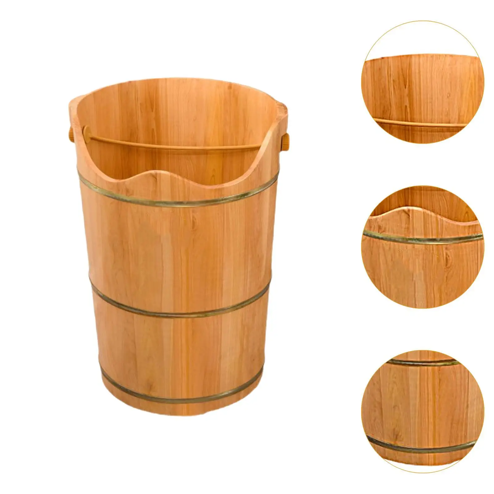 Lavabo para baño de pies de madera, bañera para remojar los pies, portátil, SPA para pies, cuenco para pedicura, cómodo barril para pedicura, lavabo para Sauna y hogar