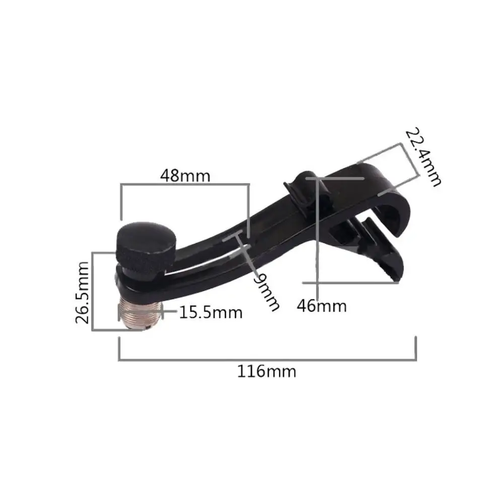 Clips de micrófono de tambor, soporte de montaje de llanta, Clip ajustable a prueba de golpes, soporte de abrazadera de llanta, color negro, Honest