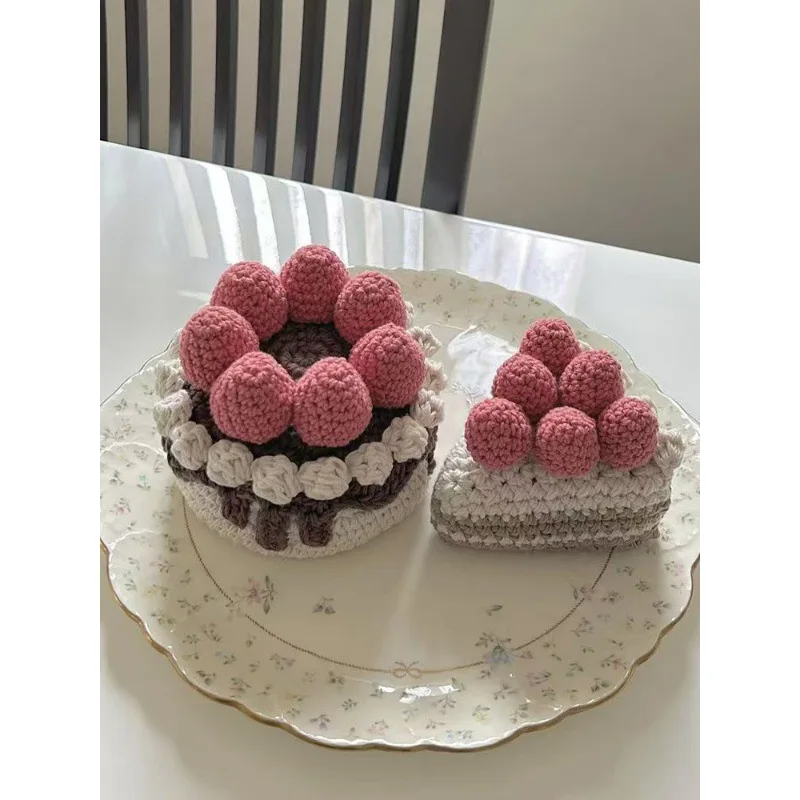 {منسوج يدويًا} حقيبة كعكة الفراولة على طراز Instagram من الكروشيه دونات، حقيبة مصنوعة يدويًا كهدية للصديقات