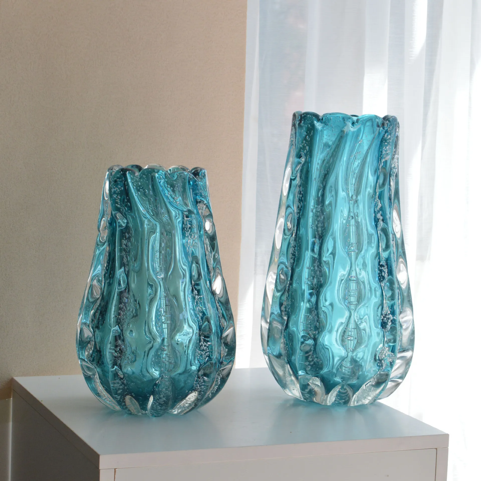 Vase Light Luxury Amber Modern Living Room Art Water Nourishing Flowers Soft Decorative Glass Vase Ornaments