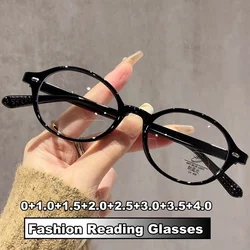 Fashionable Oval Frame Reading Glasses for Women Men Trendy Plus Diopter Presbyopia Unisex Anti-blue Light Far Sight Glasses