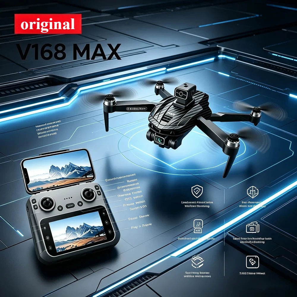 Brand+ V168 MAX GPS 4K Drone Professional Three Camera 8K Wide Angle Optical Localization Four-way Obstacle Avoidance Quadcopter